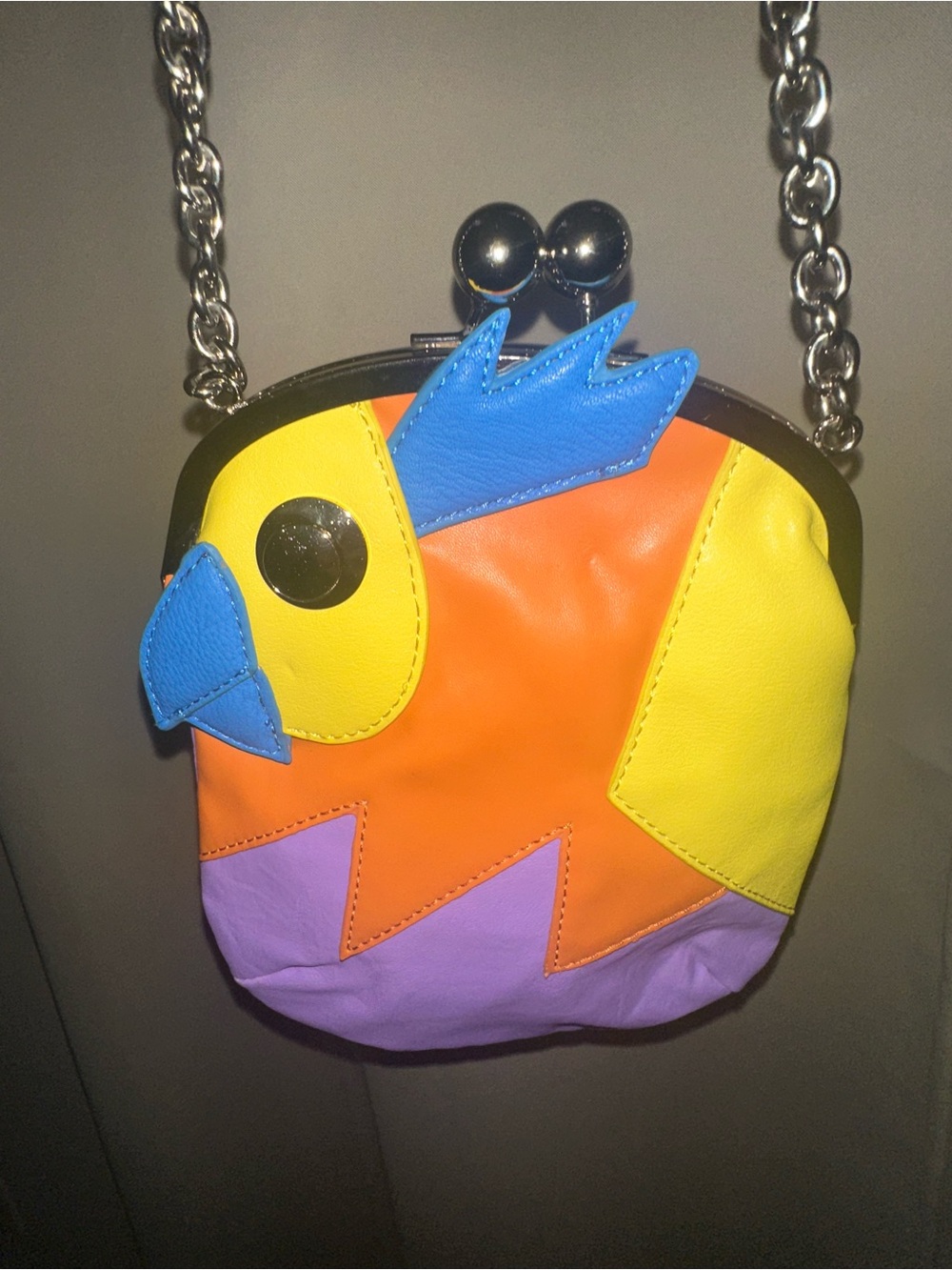 Unique RARA AVIS by Iris Apfel crossbody bag tropical bird